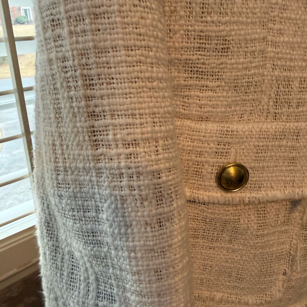 Johnston & Murphy Women's Textured Cream Blazer - Picture 8 of 12